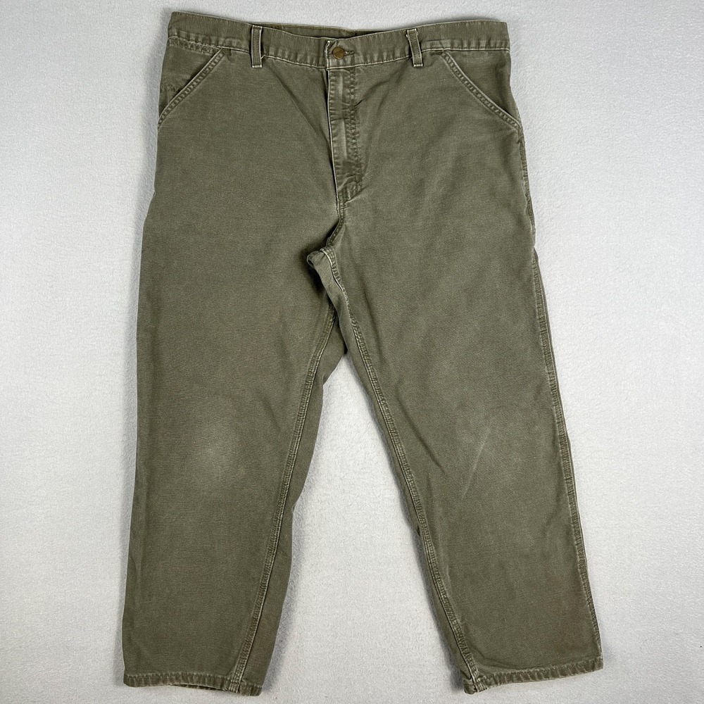 VTG Carhartt B11 MOS Pants Fit 39x28 Carpenter Green Work Y2K Mexico Duck Canvas